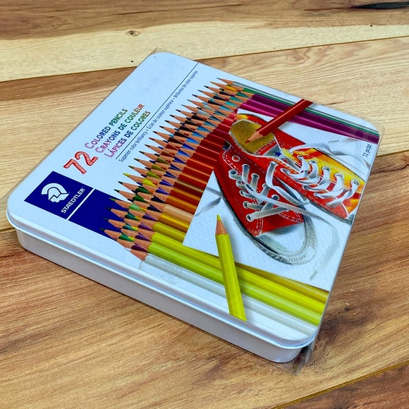 NWOT Tin Box 72 Staedtler Colored Pencils - Picture 2 of 4